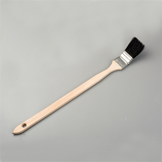 2 Inch Black Pure Bristle Curved Head Straight Wooden Long Handle Marine Paint Brush