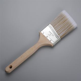 2 Inch Double Color Sharpened Synthetic Long Wooden without Paint Handle Bevel Stainless Steel Ferrule Flat Paint Brush